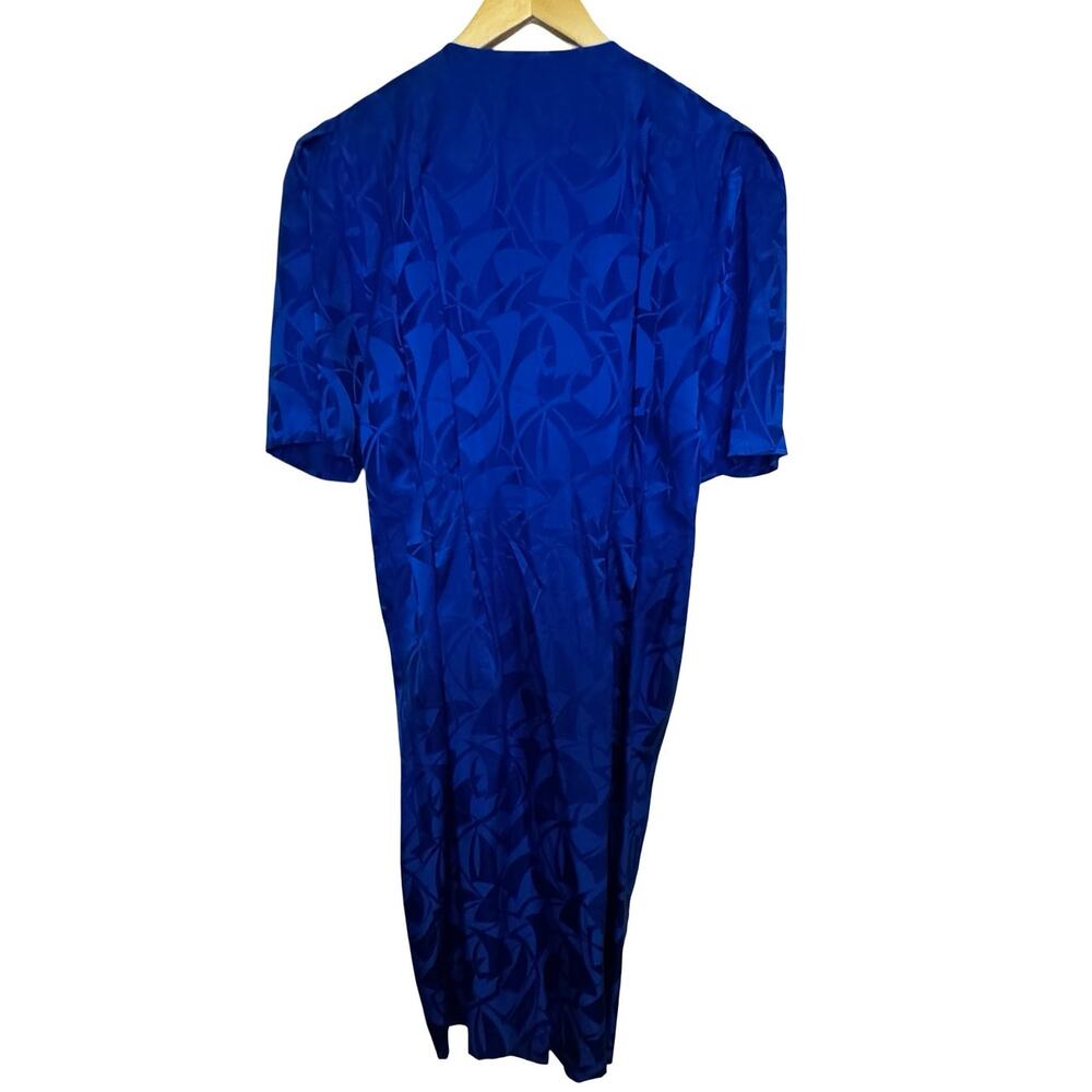 Vintage Adrianna Papell Mid-Calf Silk Dress 1930s 40s Floral Inspired 80s (6) - Picture 5 of 5
